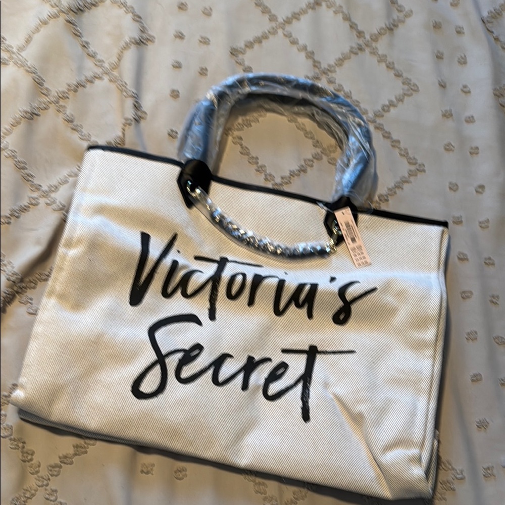 Victoria's Secret Black and White Tote Bag
